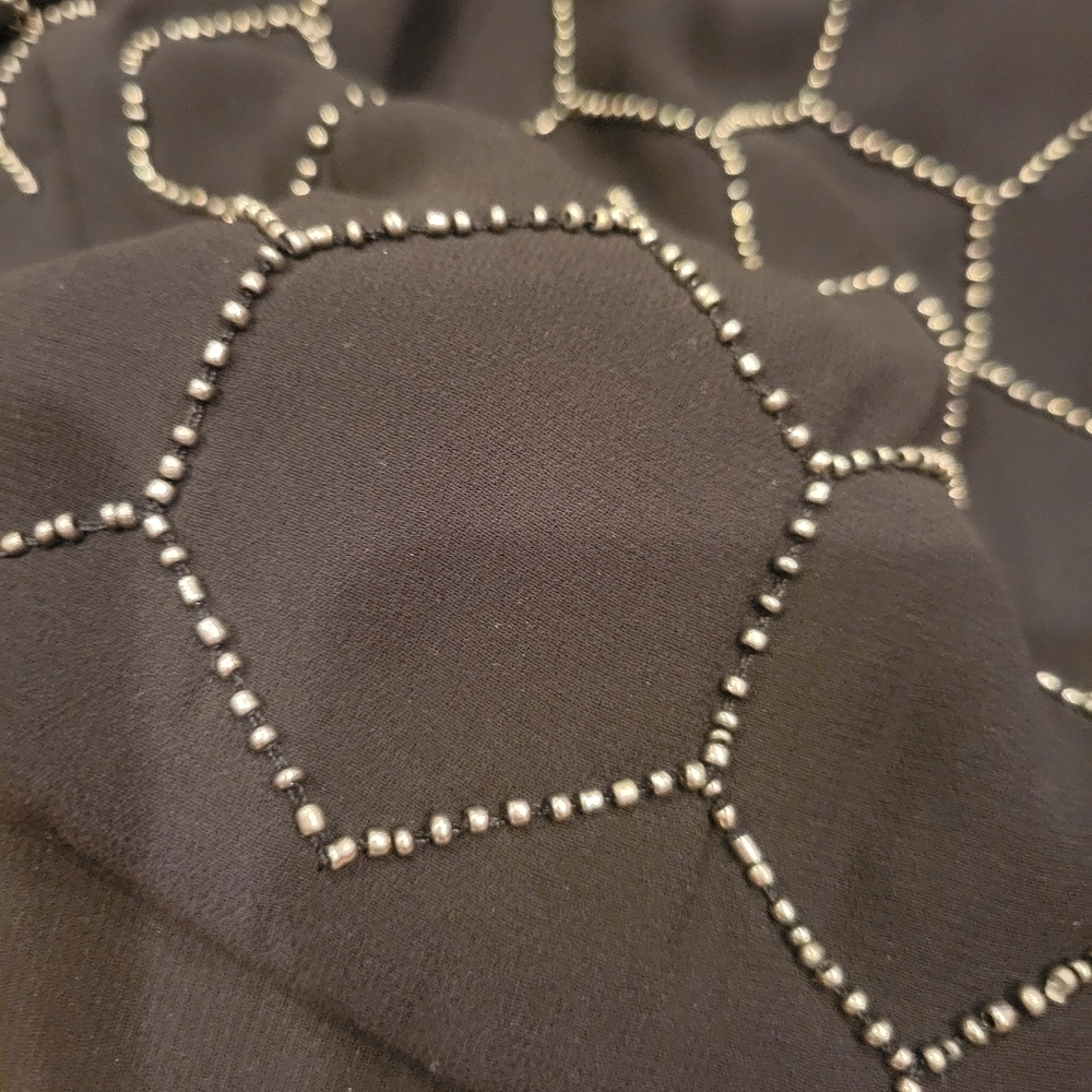 Chico's Beaded Full Zip Bomber Jacket Cardigan Size 1 Medium - Picture 12 of 12